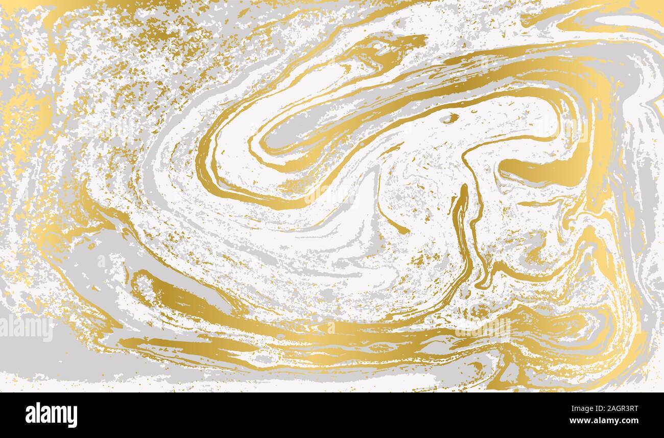 Grün und Gold Welligkeit des Achat Hintergrund. Goldene Pulver Marmor Stock Vektor