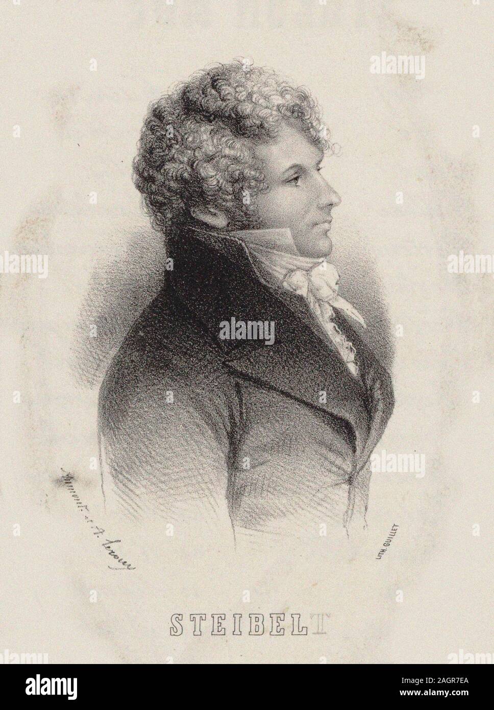 Porträt des Pianisten und Komponisten Daniel Steibelt (1765-1823). Museum: private Sammlung. Autor: Alexandre Leroux. Stockfoto