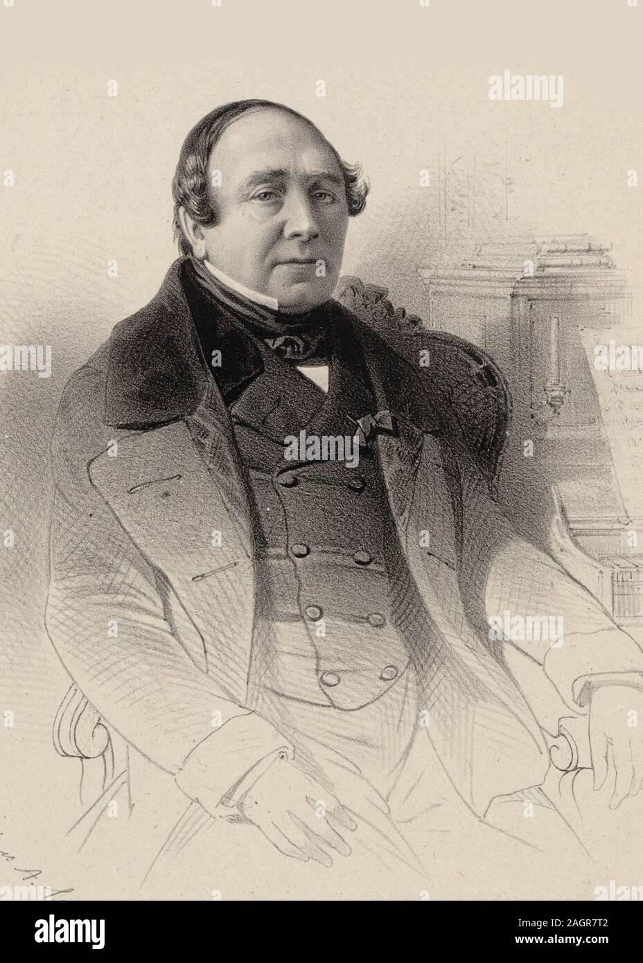 Portrait der Oper Sänger Louis Antoine Eléonore Ponchard (1787-1866). Museum: private Sammlung. Autor: pierre-hippolyte Aumont. Stockfoto