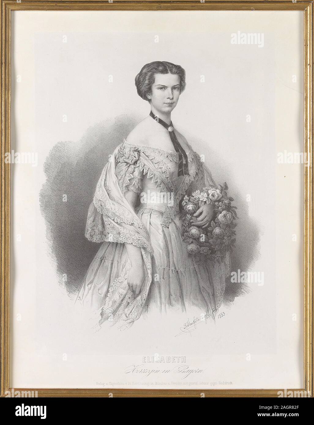 Porträt von Kaiserin Elisabeth von Österreich. Museum: private Sammlung. Autor: Franz Hanfstaengl. Stockfoto