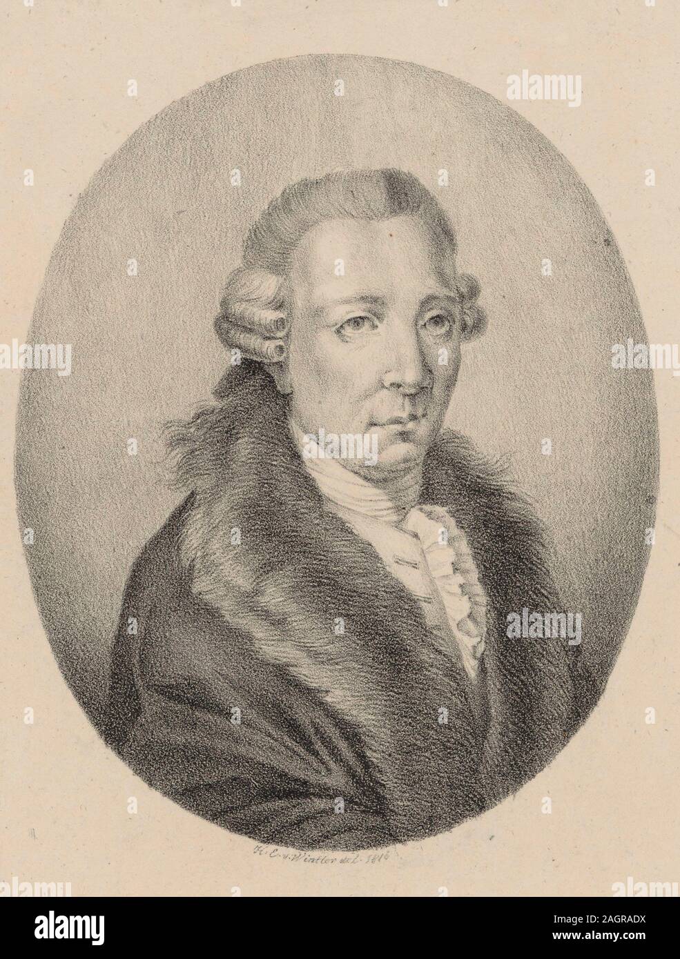 Portrait der Geiger und Komponist Pietro Nardini (1722-1793). Museum: private Sammlung. Autor: Heinrich Eduard von Winter. Stockfoto
