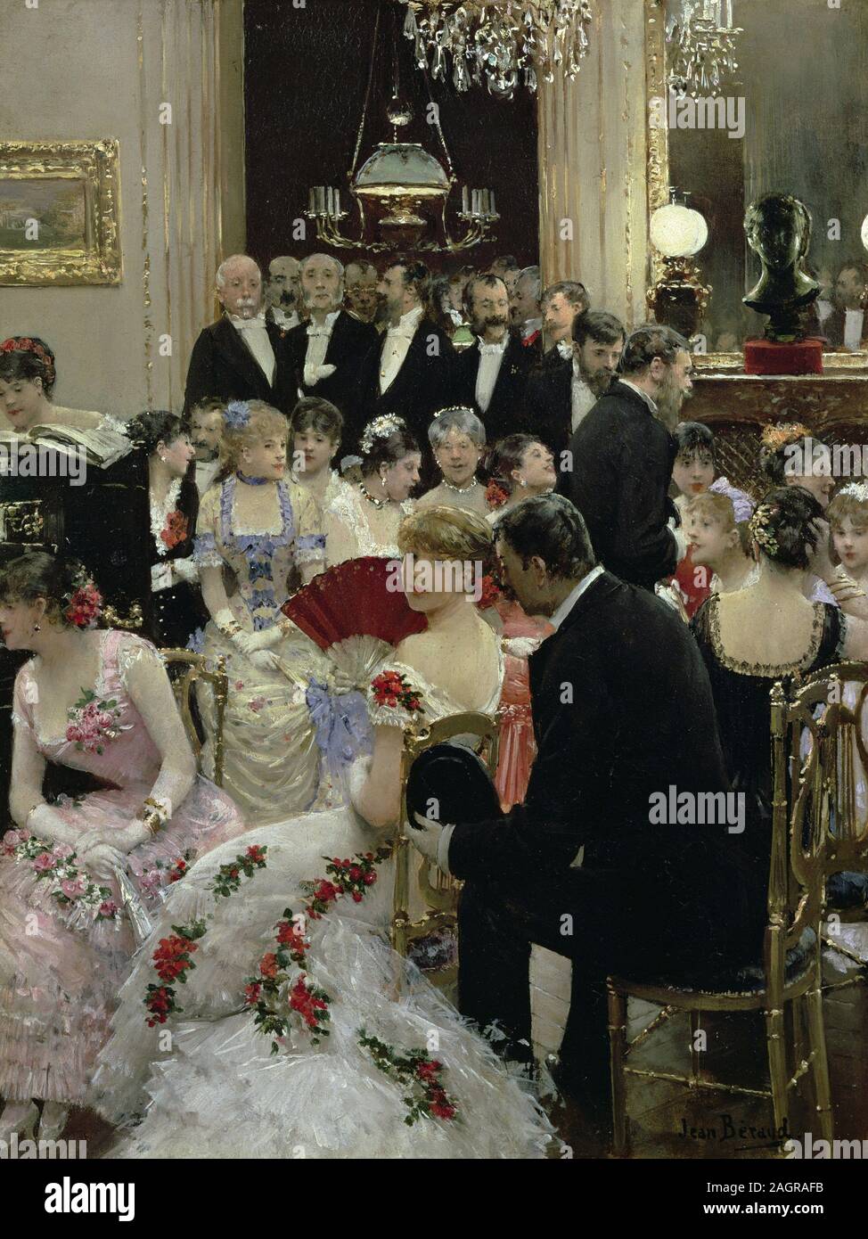 La Soirée - Autour du piano. Museum: Musée Carnavalet, Paris. Autor: Jean Beraud. Stockfoto