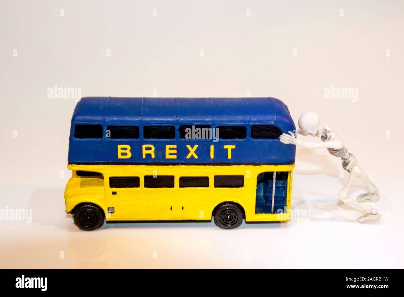 Einer der bekanntesten Teile des Brexit Abstimmung war der Bus, der die £ 350 Mio. auf der Seite zeigte. Hier ist ein Spin-off des Brexit Bus. Stockfoto