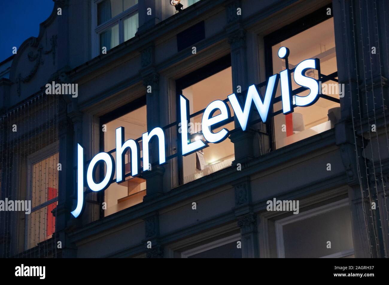 John Lewis Store anmelden Lesen England Großbritannien Stockfoto