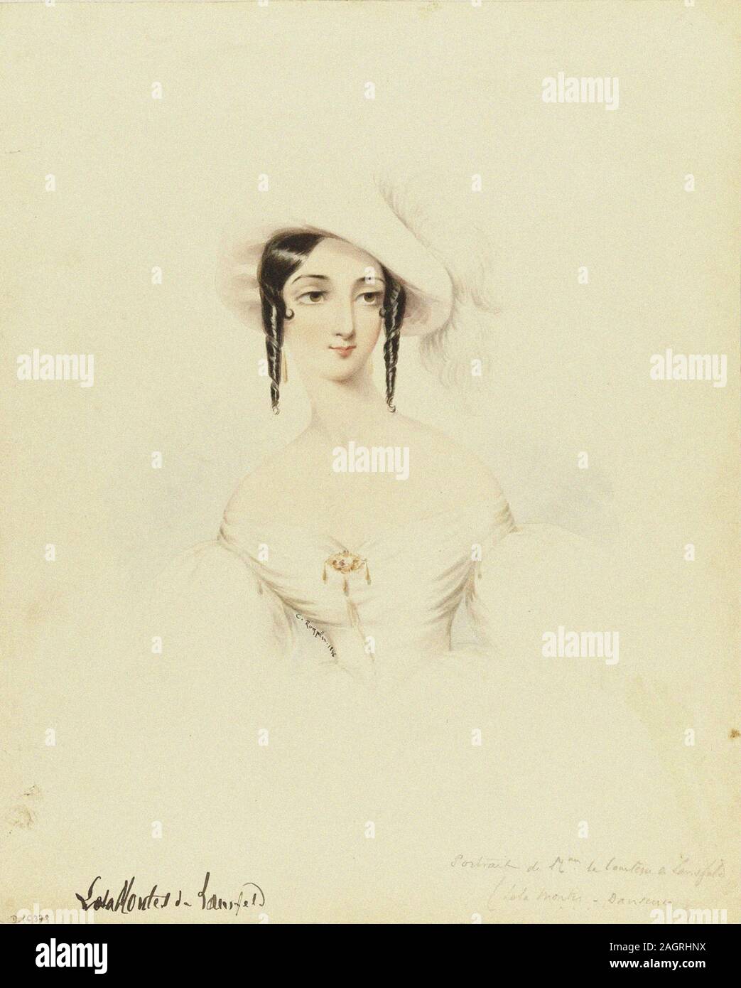 Porträt der Tänzerin Lola Montez (1821-1861). Museum: Musée Carnavalet, Paris. Thema: CAMILLE ROQUEPLAN. Stockfoto