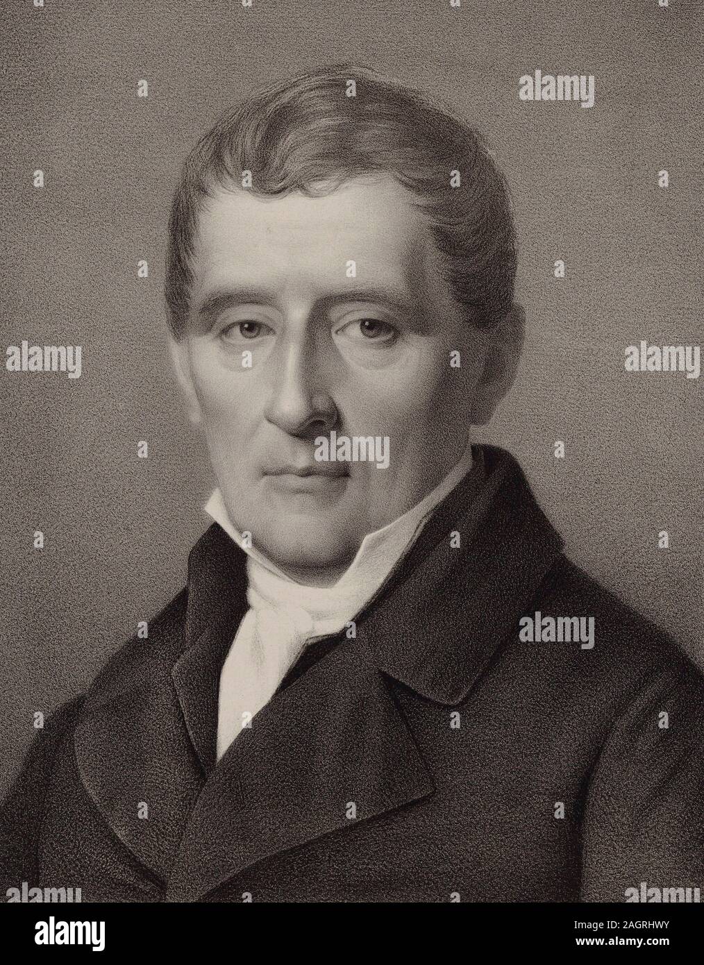 Portrait der Geiger und Komponist Louis Spohr (1784-1859). Museum: private Sammlung. Autor: GEORG ENGELBACH. Stockfoto