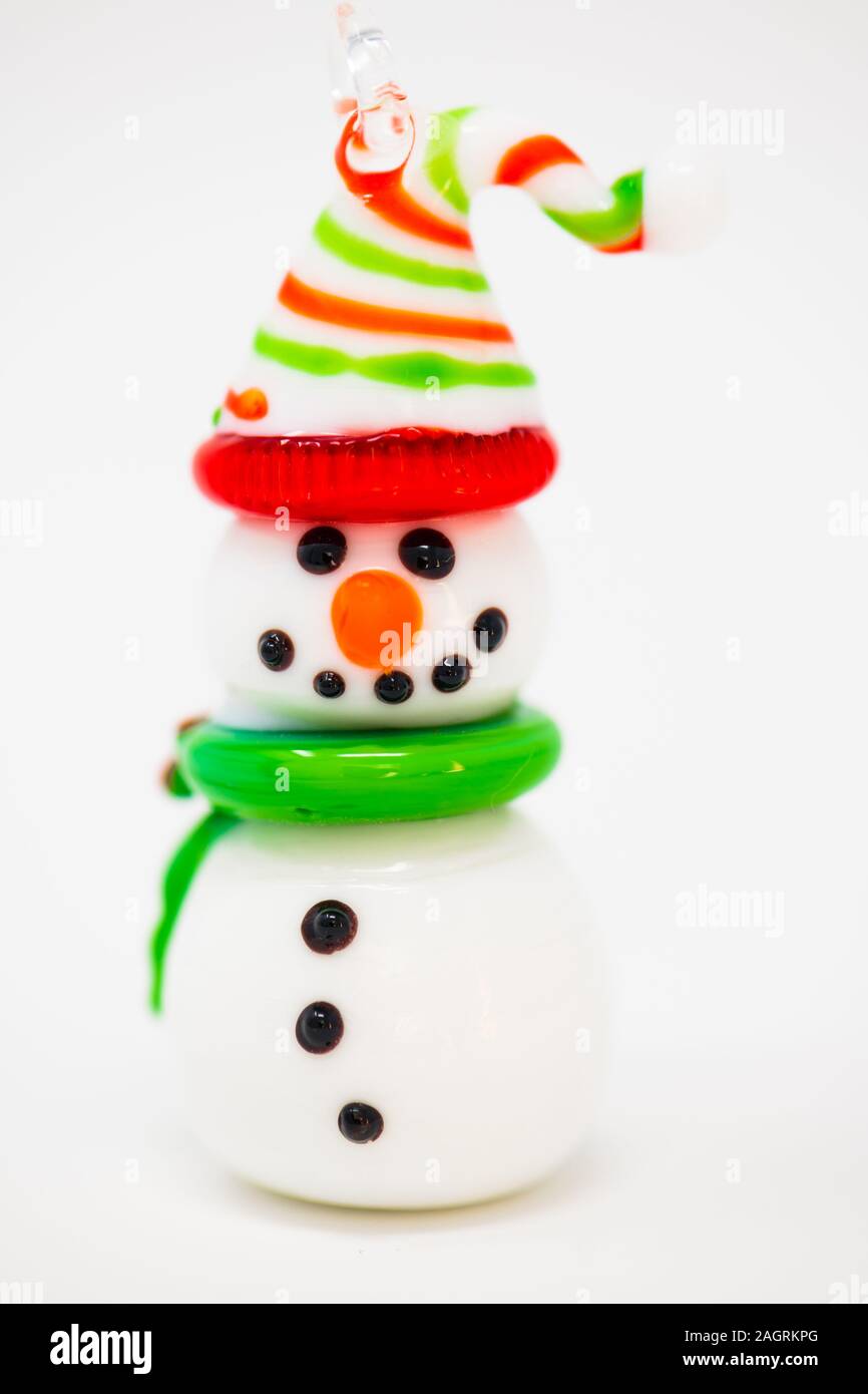 Glas Snowman Christbaumschmuck. Stockfoto