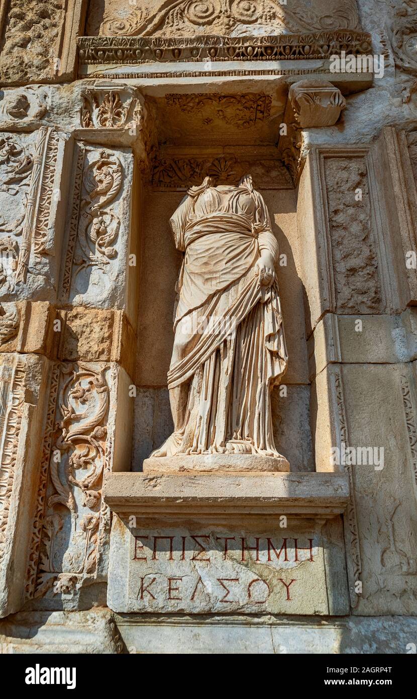 Celsius Bibliothek in der antiken Stadt Ephesus (Efes). Die meisten besuchten antiken Stadt in der Türkei. Selcuk, Izmir Türkei Stockfoto