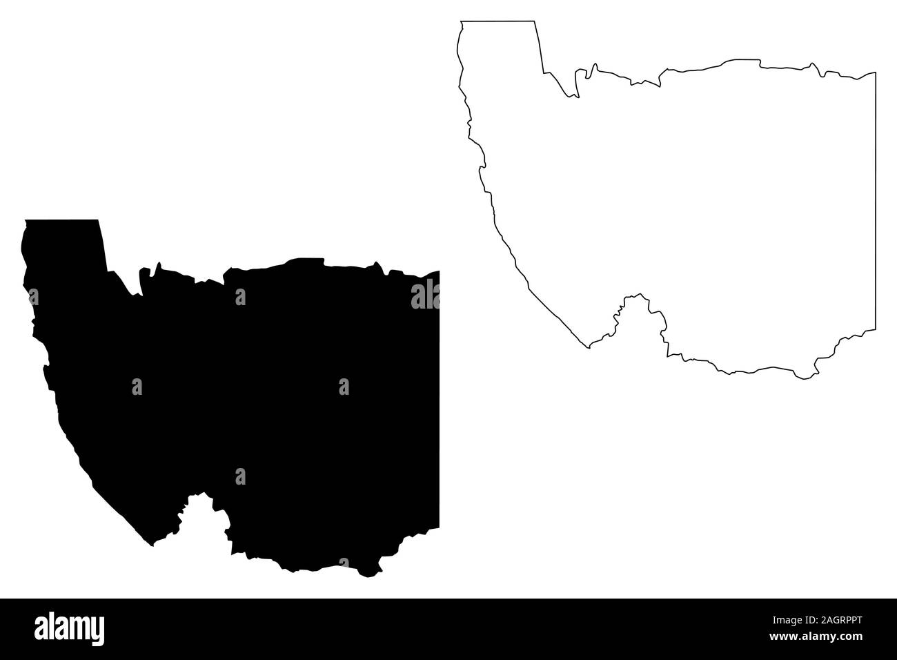 Karas Region (Regionen von Namibia, Republik Namibia) Karte Vektor-illustration, kritzeln Skizze Karas Karte Stock Vektor