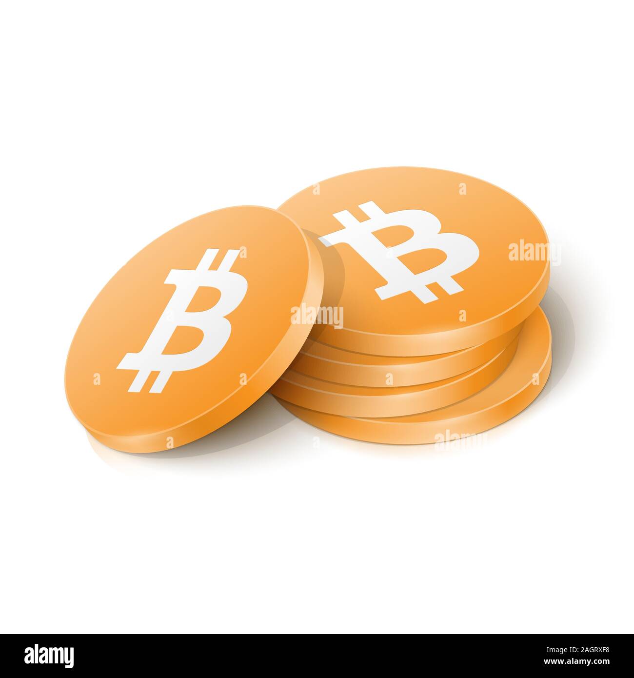 Bitcoin cryptocurrency Tokens. Vector Illustration Stock Vektor