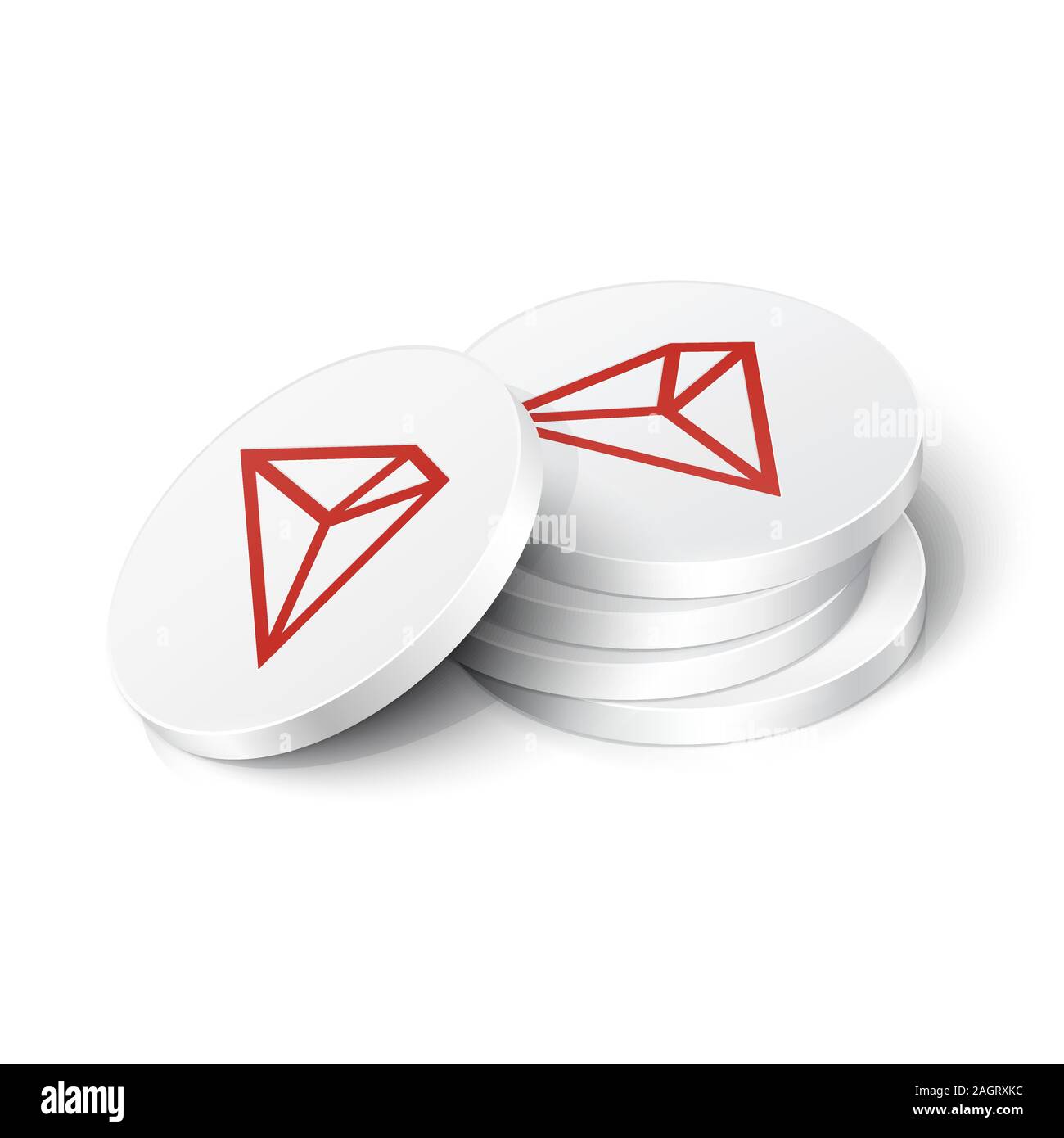 Tron cryptocurrency Tokens. Vector Illustration Stock Vektor