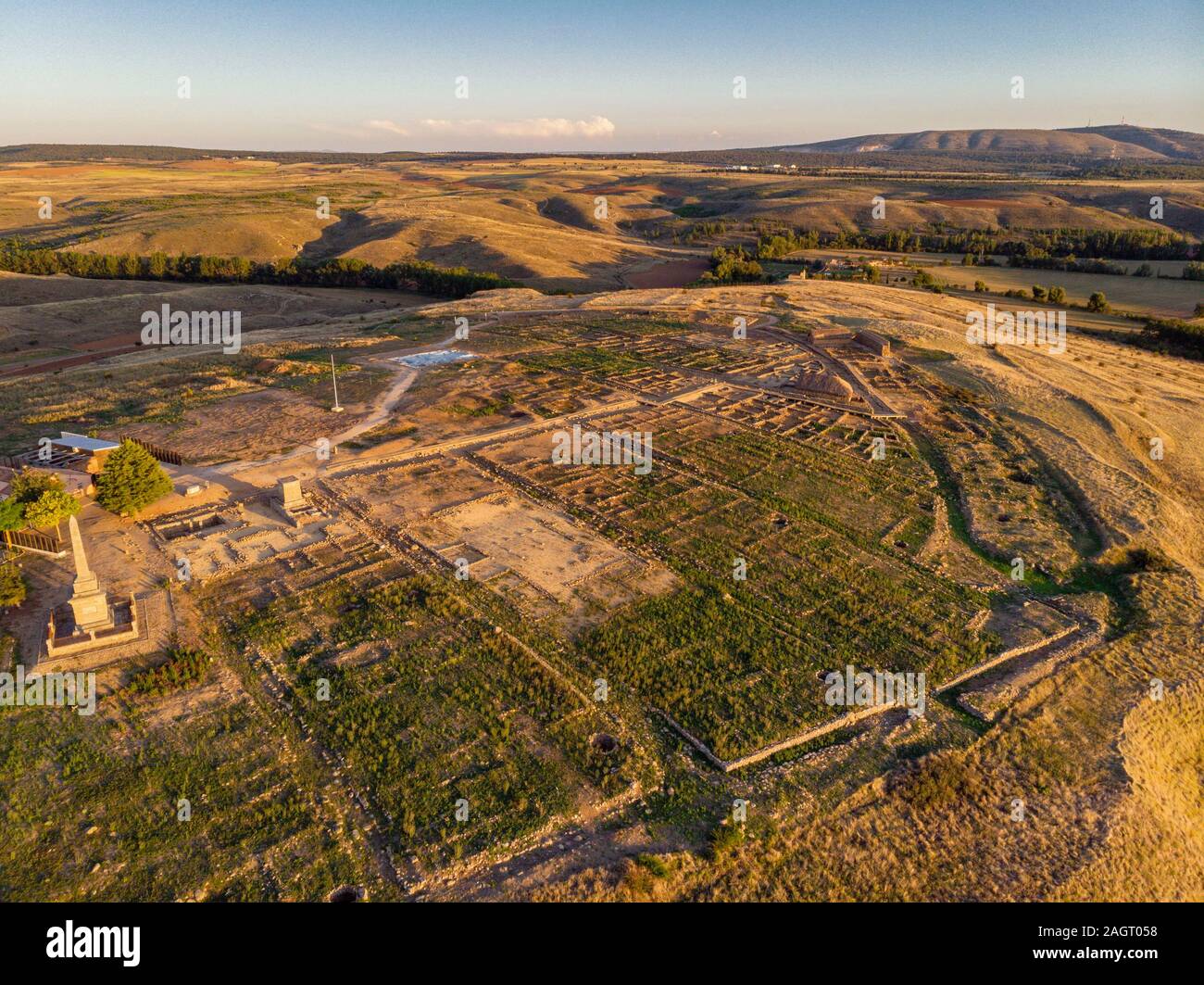 Numancia, población celtíbera, Cerro de La Muela, Garray, Provincia de Soria, Comunidad Autónoma de Castilla y Leon, Spanien, Europa. Stockfoto