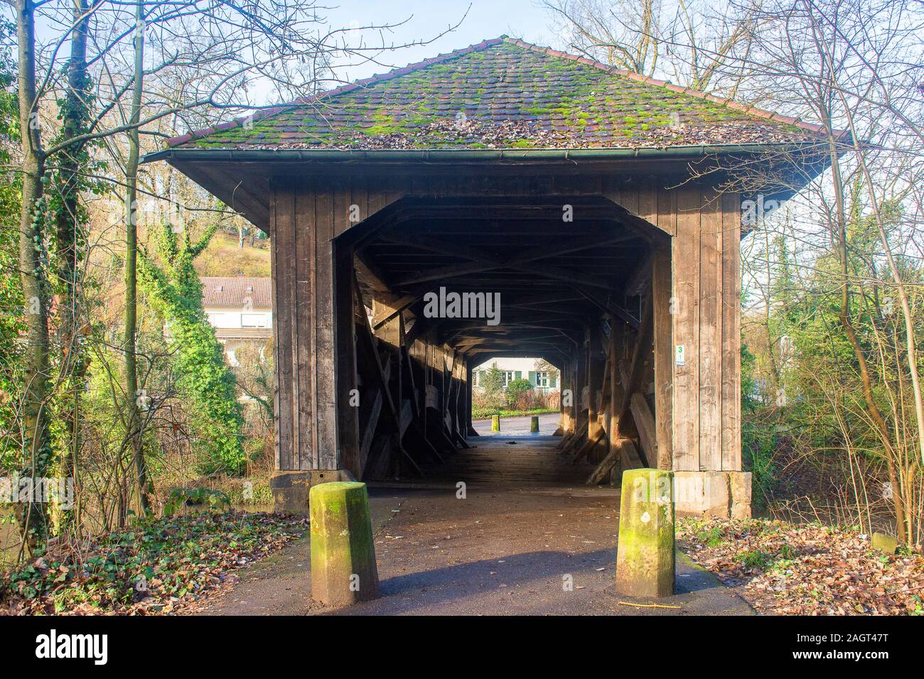 Brücke in Schwäbisch Hall • Baden-Württemberg, Deutschland Stockfoto