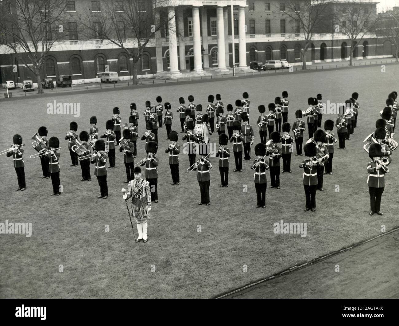 Die Band des Welsh Guards, London, UK 1950 s Stockfoto