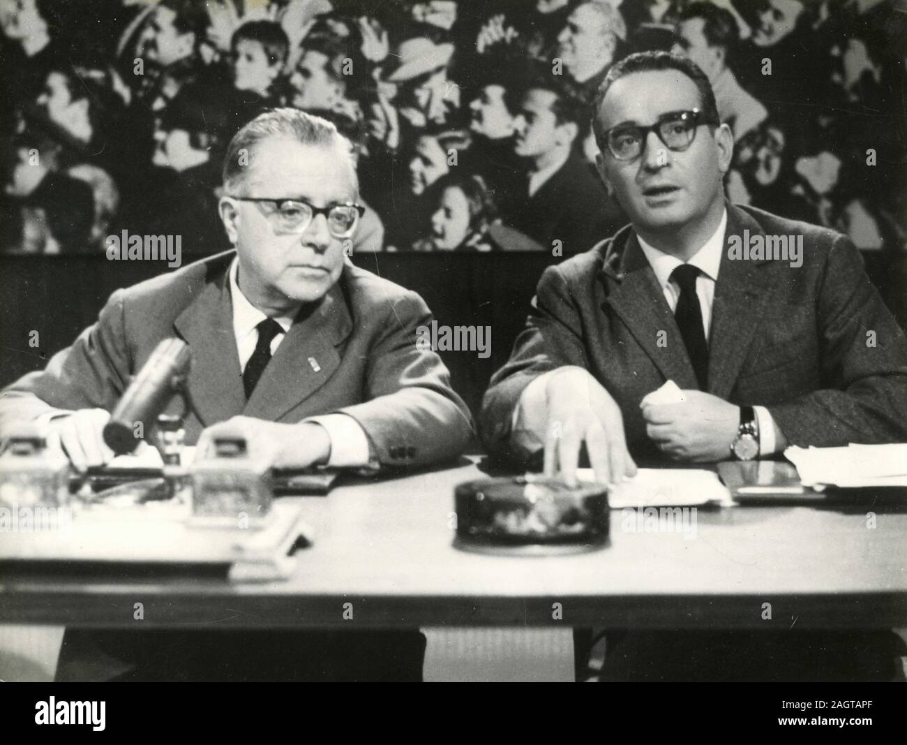 Italienischen Politikers Palmiro Togliatti während einer Konferenz, Italien 1960 Stockfoto