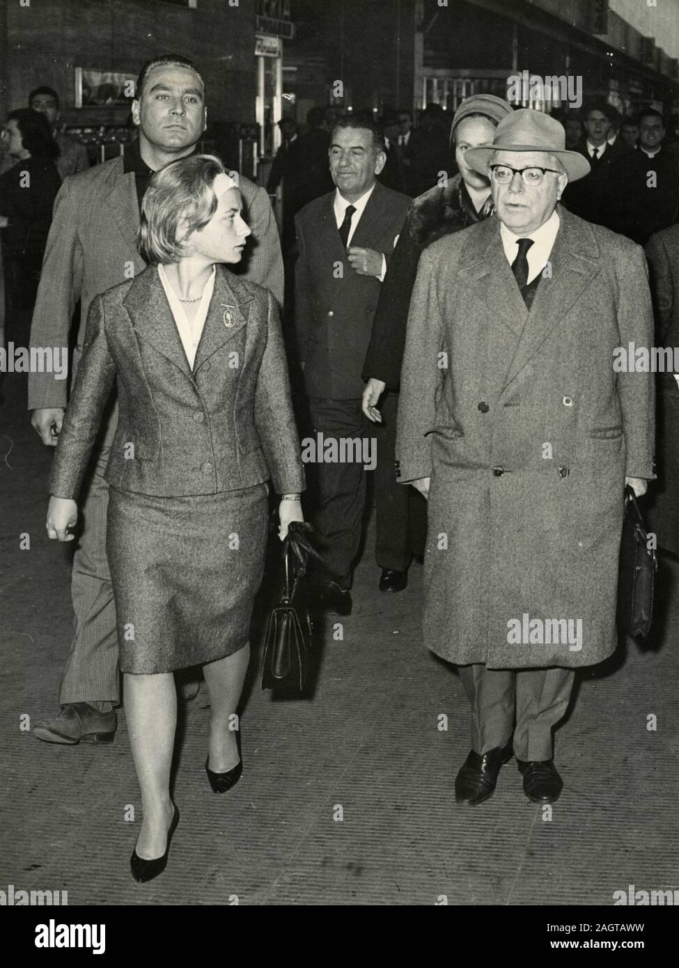 Italienischen Politikers Palmiro Togliatti und seiner angenommenen Tochter Marisa Malagodi, Rom, Italien 1960 Stockfoto