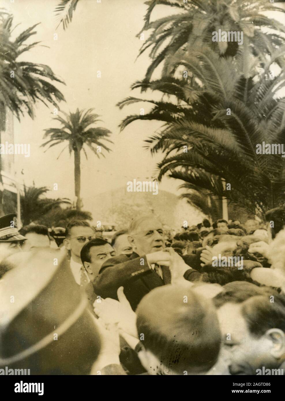 Der französische Präsident Charles De Gaulle in Ajaccio, Korsika, 1961 Stockfoto