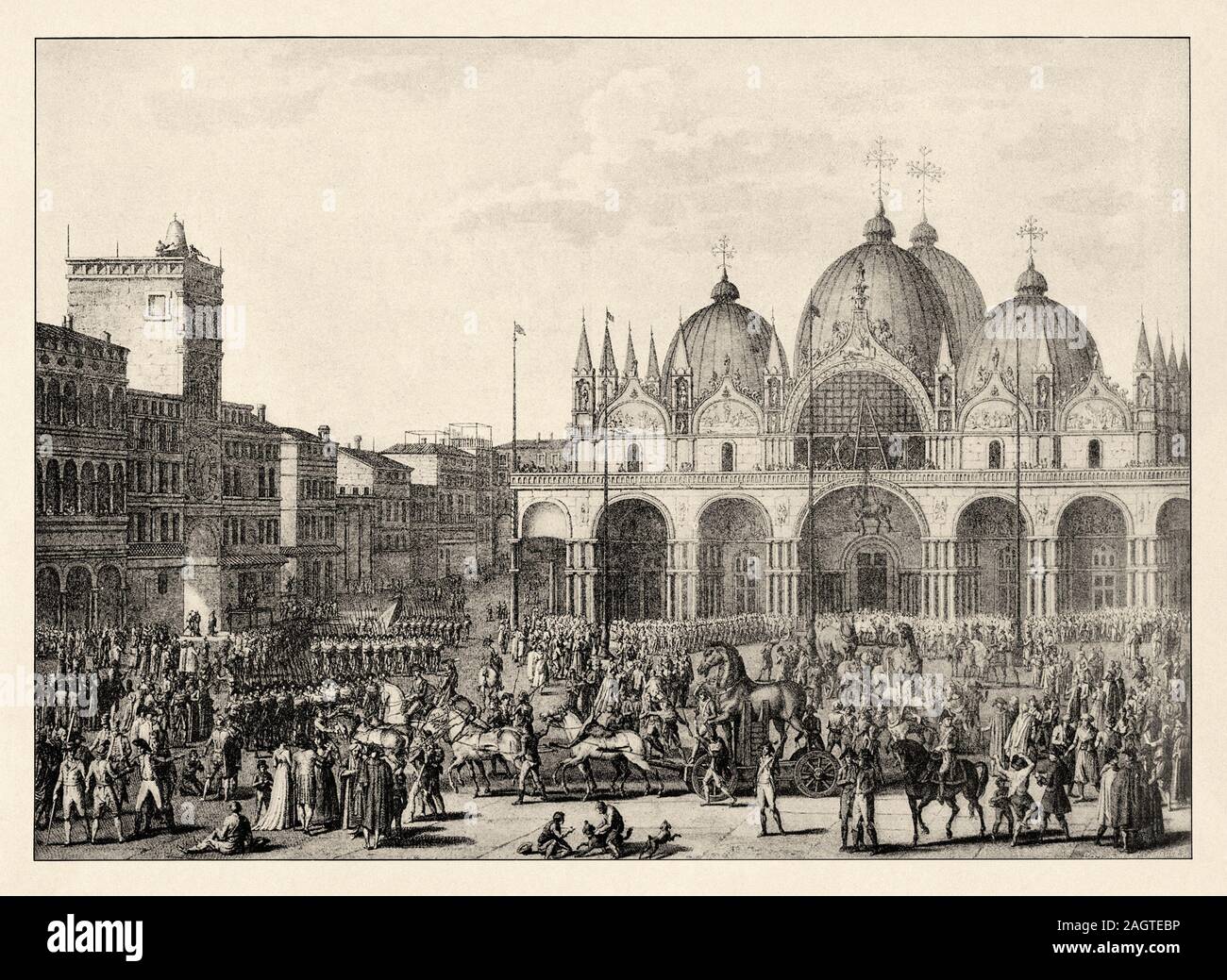 Der Eintrag der Französischen in Venedig, Floreal, Jahr 5 (Mai 1797). Napoleon erobert Venedig während seiner erfolgreichen Kampagne den Österreichern Laufwerk aus Stockfoto