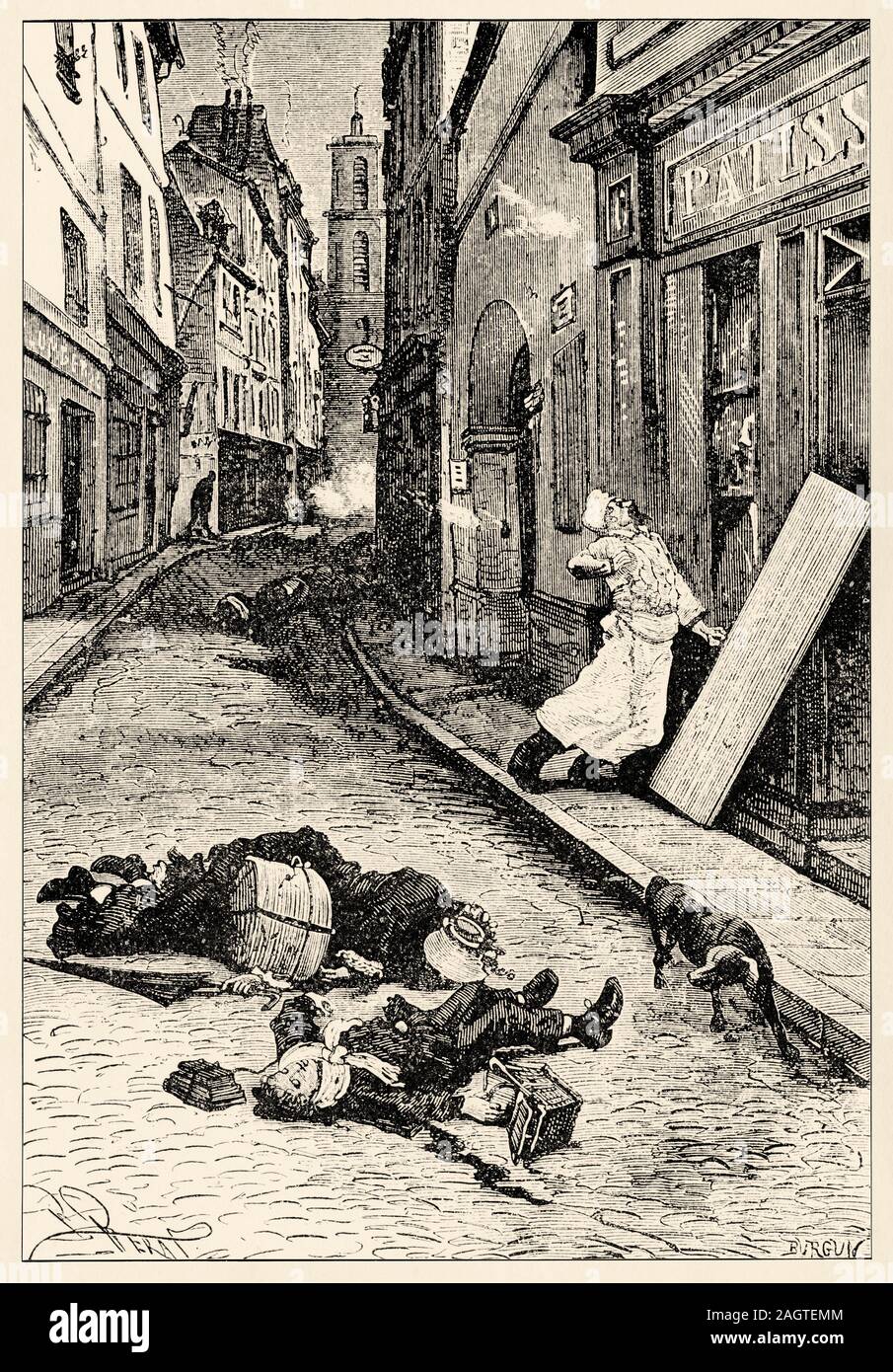 Staatsstreich vom 4. Dezember 1851. Geschichte Frankreichs, alte eingravierten Abbildung Bild aus dem Buch Histoire contemporaine par l'image 1872 Stockfoto