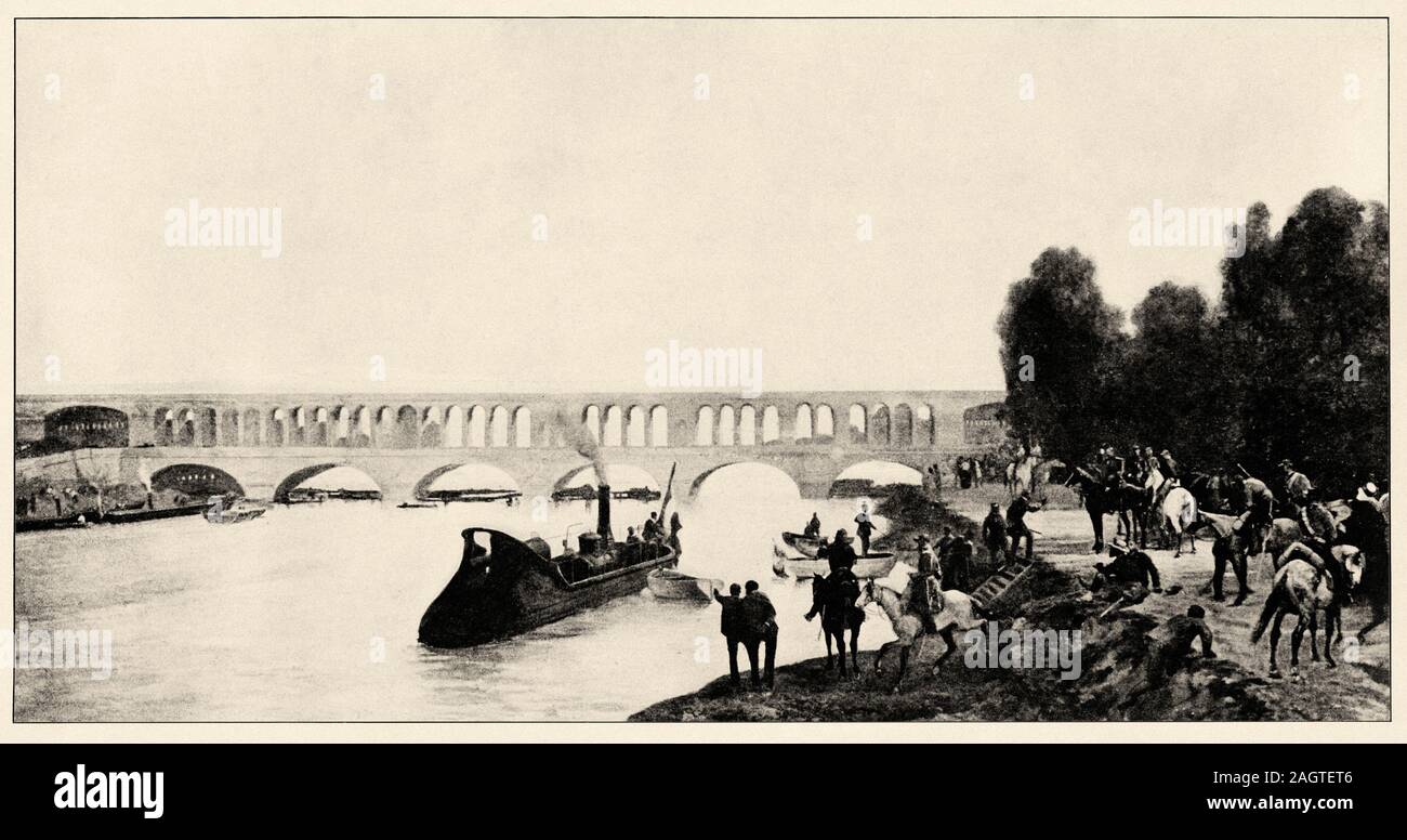 Den Viadukt von Point-du-jour. Die Belagerung von Paris ist eine Folge des deutsch-französischen Krieges von 1870. Ab 17. September 1870, ist die Stadt schnell Surr Stockfoto