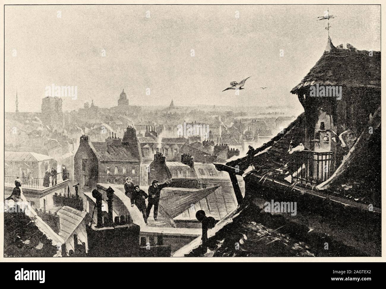 Während des Krieges von 1870, vor allem während der Belagerung von Paris, Tauben wurden von der Französischen verwendet ohne Wissen der Preußischen occ zu kommunizieren Stockfoto