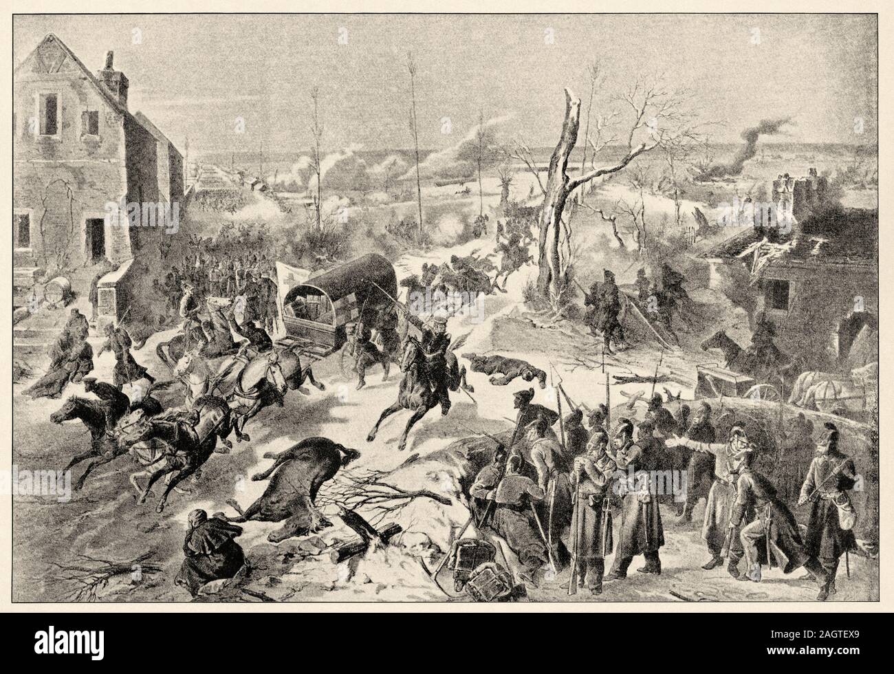 Die Provinz, die während des Krieges von 1870-71. Schlacht bei Bapaume, Pas-de-Calais, die Armee des Nordens. Geschichte Frankreichs, alte eingravierten Abbildung Bild fr Stockfoto