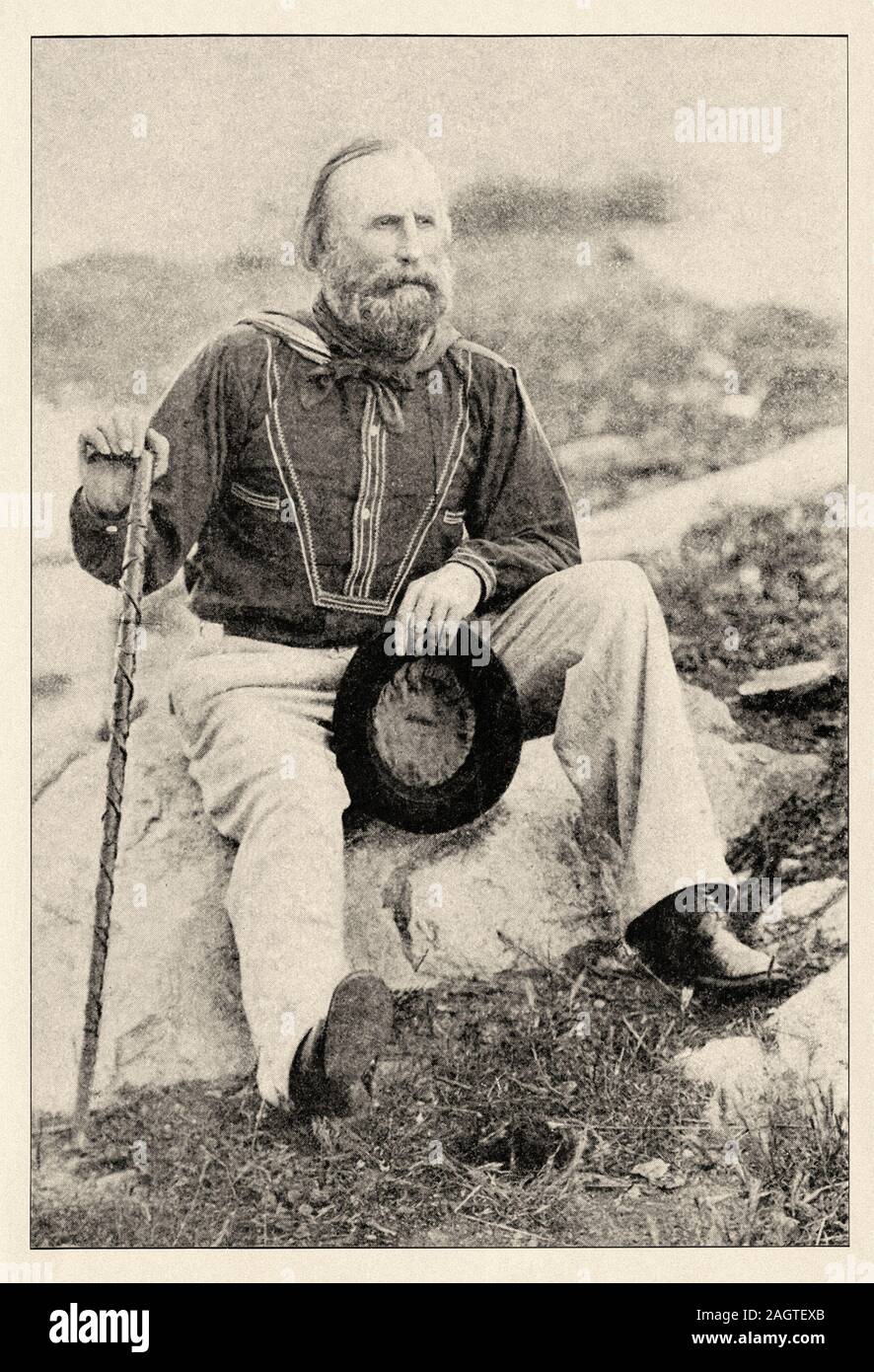 Portrait von Giuseppe Garibaldi (Nizza, 4. Juli 1807 - Caprera, 2. Juni 1882) war ein italienischer Militärs und Politiker. Zusammen mit dem König von Sardinien V Stockfoto