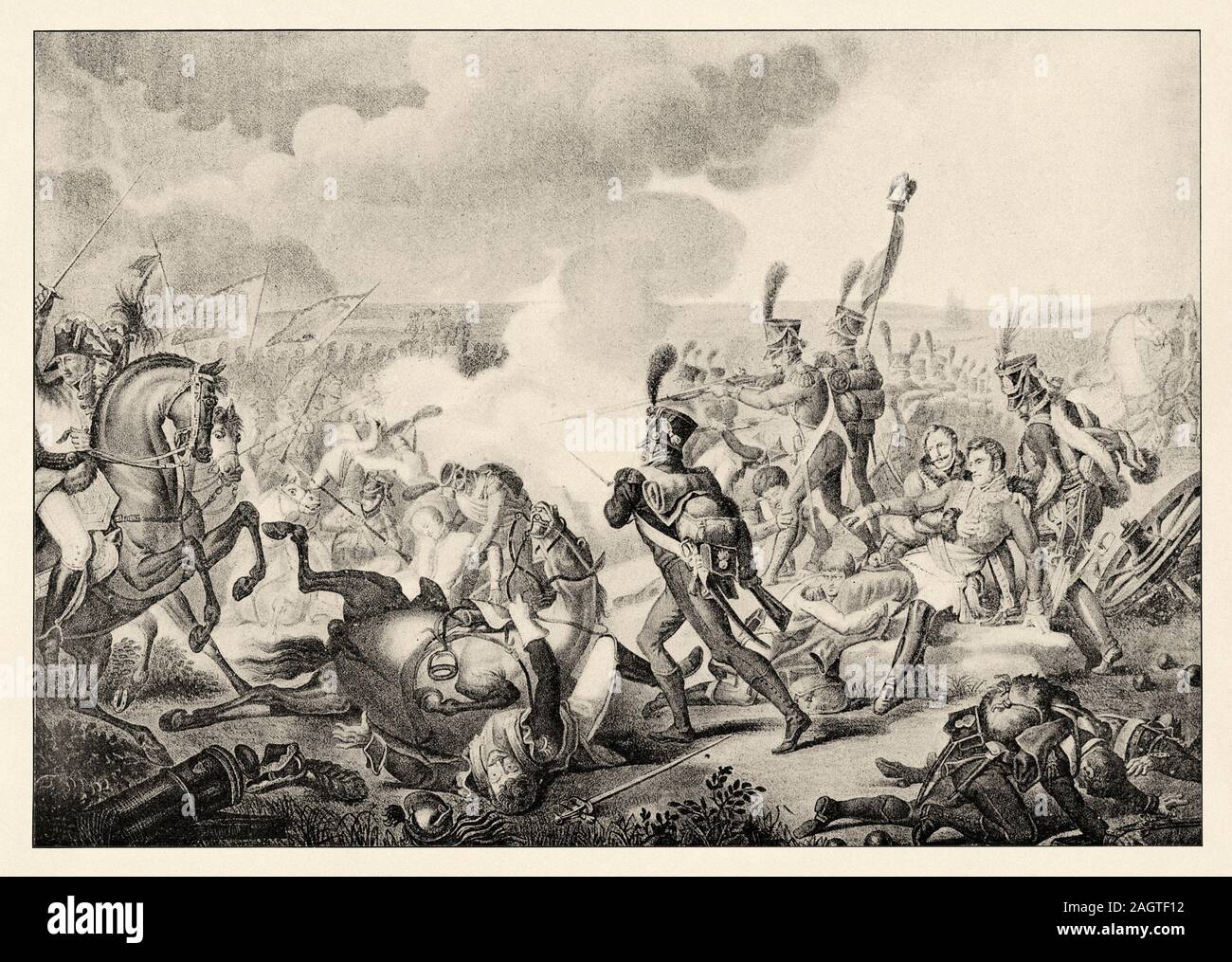 Die Schlacht von Aspern-Essling wurde am 20. Mai 1809 gekämpft, und vor Frankreich und Österreich im Rahmen der Napoleonischen Kriege. Geschichte Frankreichs, alt en Stockfoto