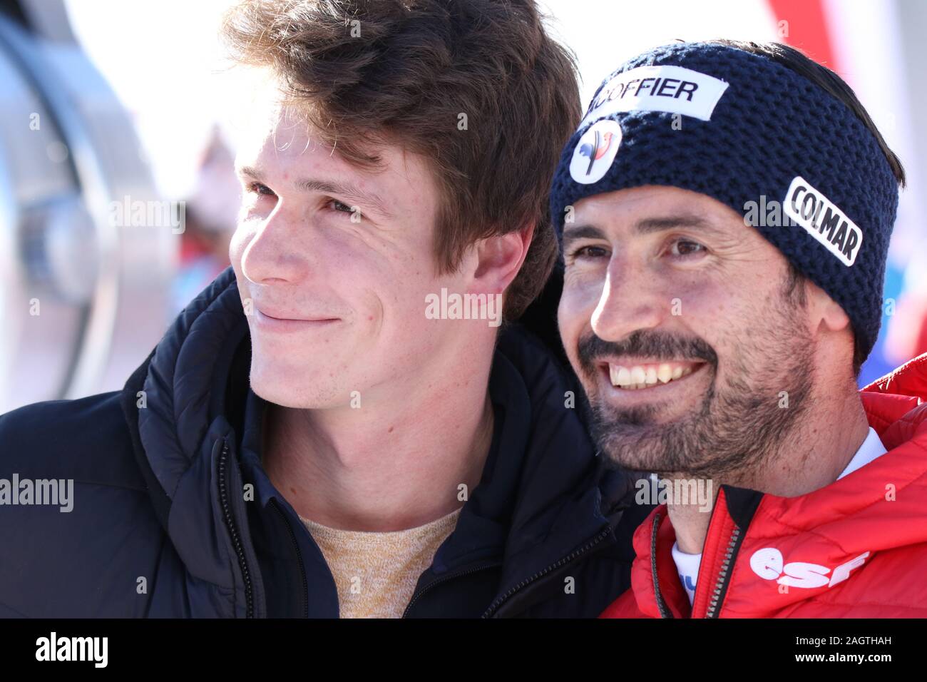 Jean Baptiste Grange und Clément Noel von Frankreich Mitglieder der  französischen Alpen Ski Team nach Val d'Isére Männer slalom 2019  Stockfotografie - Alamy