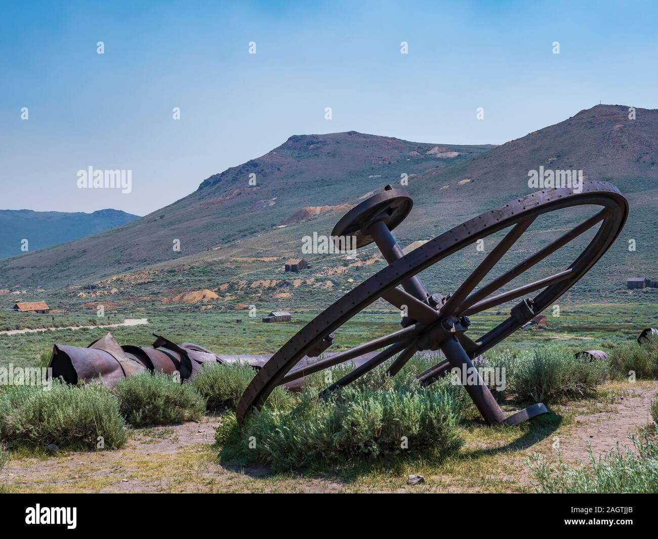 Ausrüstung für die Red Cloud Mine, Bodie Ghost Town, Bodie State Historic Park, Kalifornien. Stockfoto