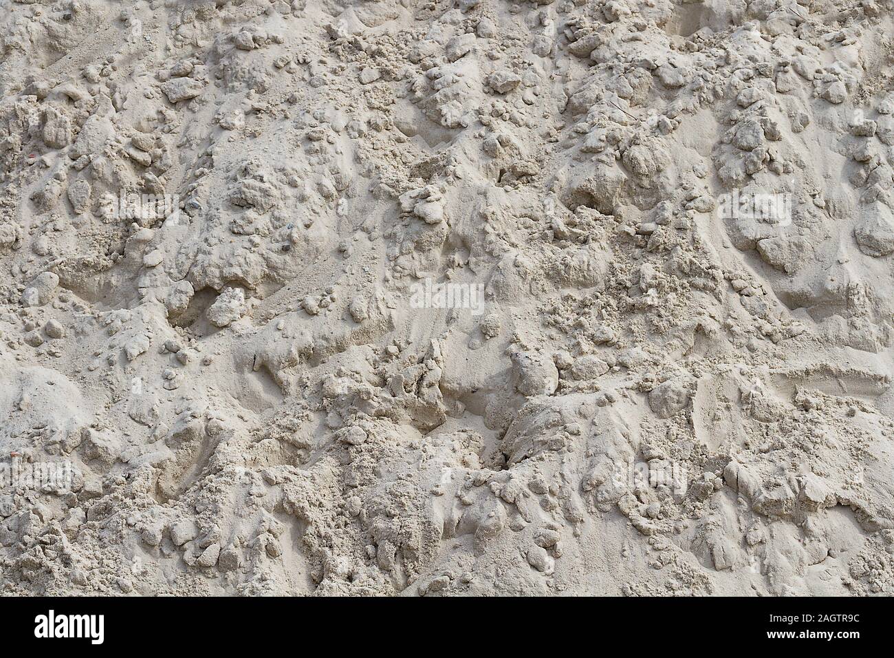 Raue Haufen Sand close-up. Hintergrundbild. Stockfoto