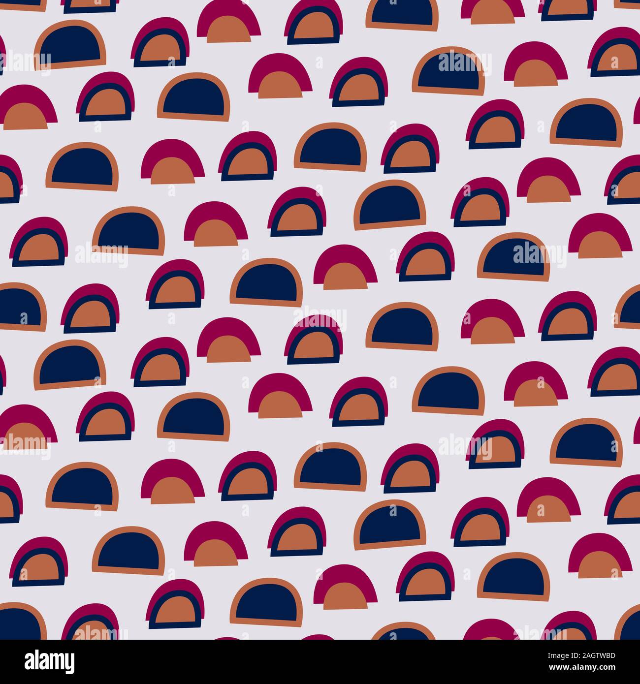 Abgerundet Papier Ausschneiden Formen abstrakte Moderne nahtlose Muster. Blau Braun wiederholen Hintergrund für Verpackung, Textil- und print Design. Stock Vektor