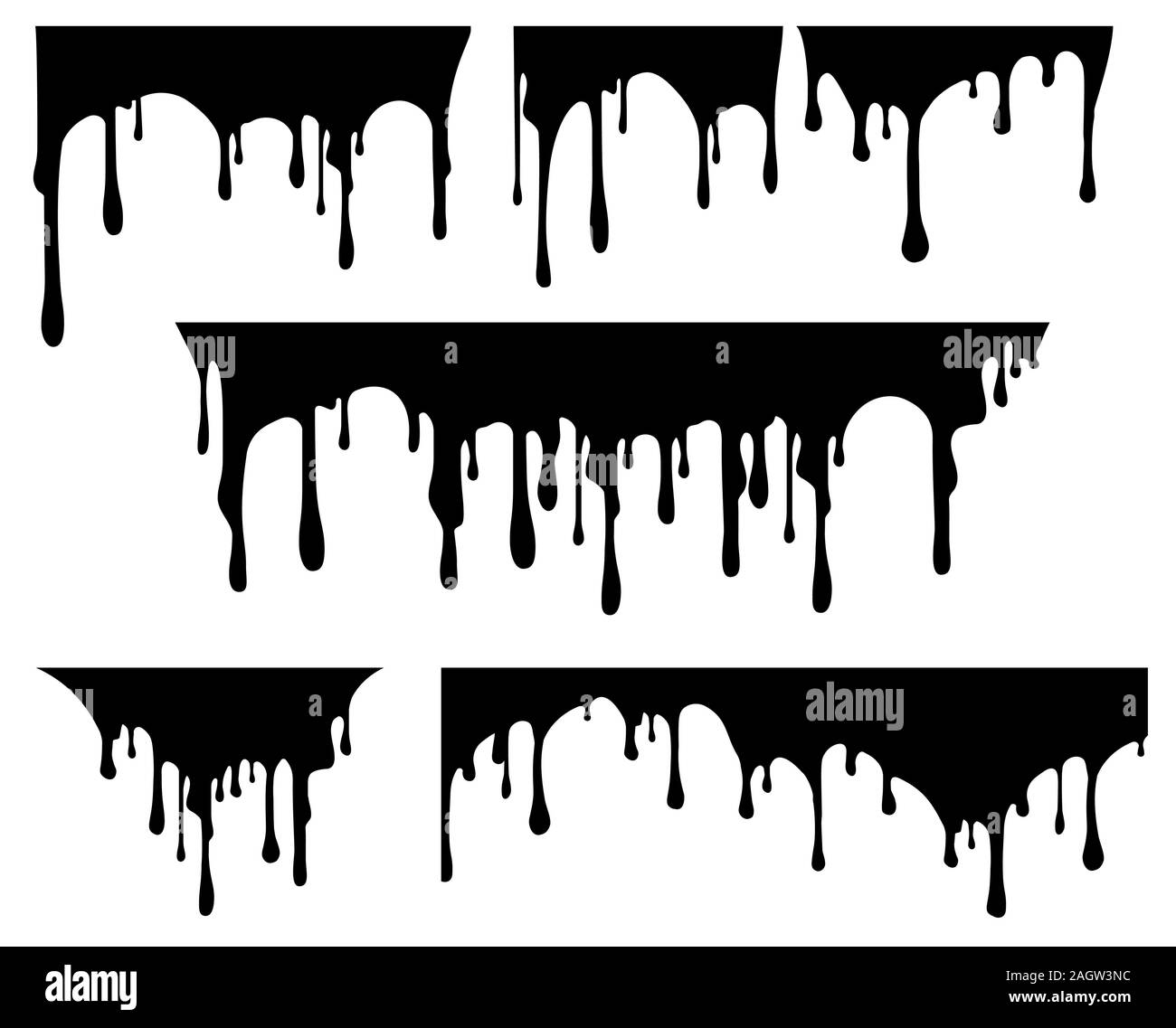 Eingestellt von schwarzer Farbe tropft. Vector Illustration für Ihr Design. Stock Vektor