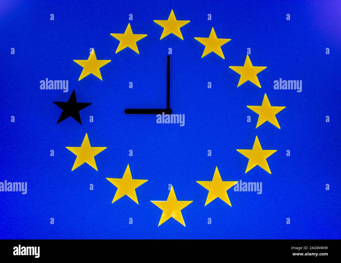 Eine EU-Clock, die den Countdown bis Brexit. Stockfoto