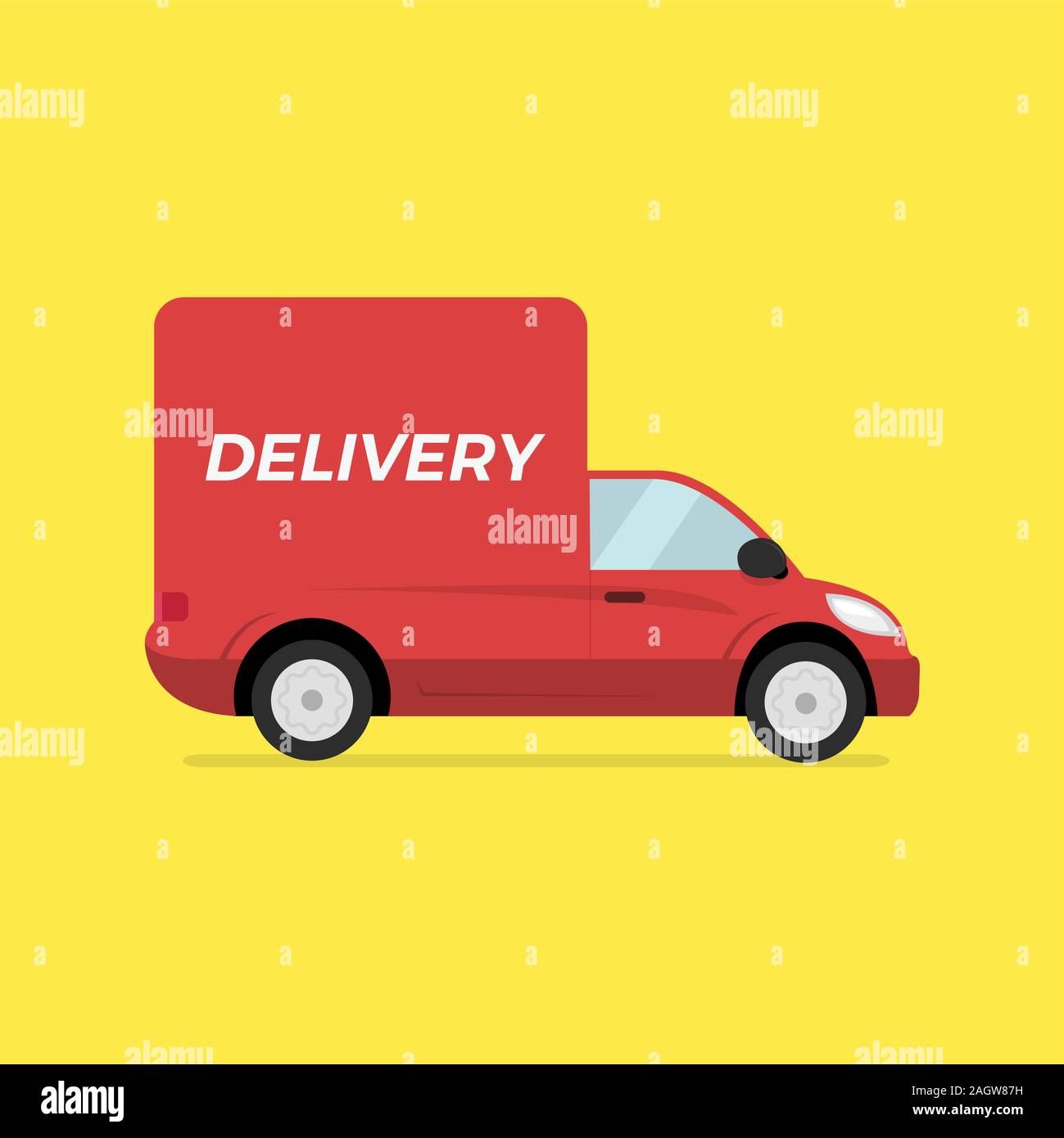 Roten Lieferwagen. Konzept schnell Trucking. Vektor Stock Vektor