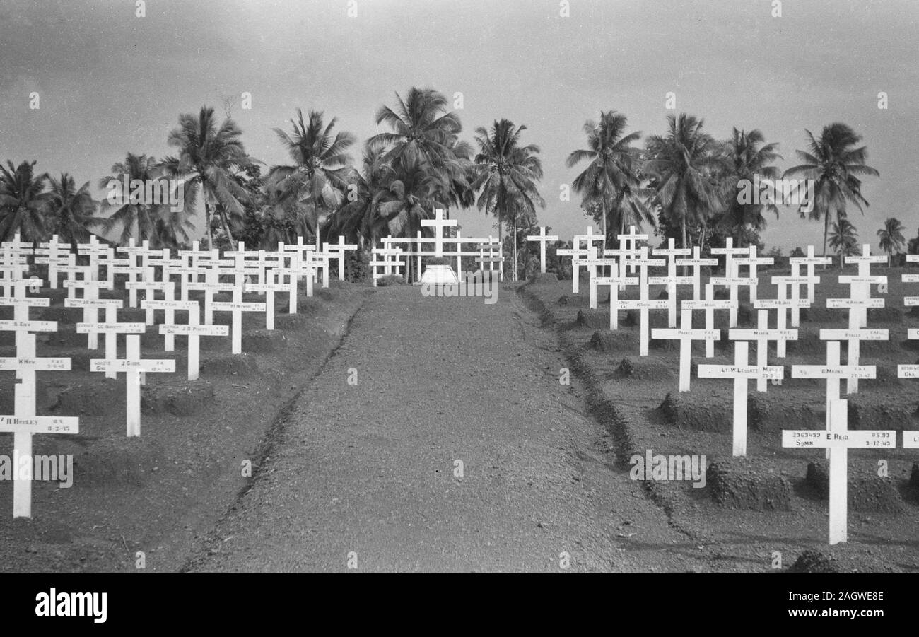 Britischen Soldatenfriedhof Palembang; Datum Dezember 1947; Standort Indonesien, Niederländisch Ostindien Stockfoto