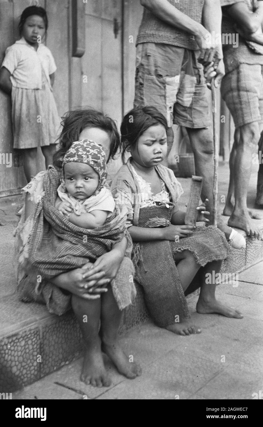 Oktober 11, 1947 - indonesische Kinder - Indonesien, Java, Niederländisch Ostindien, Salatiga Stockfoto