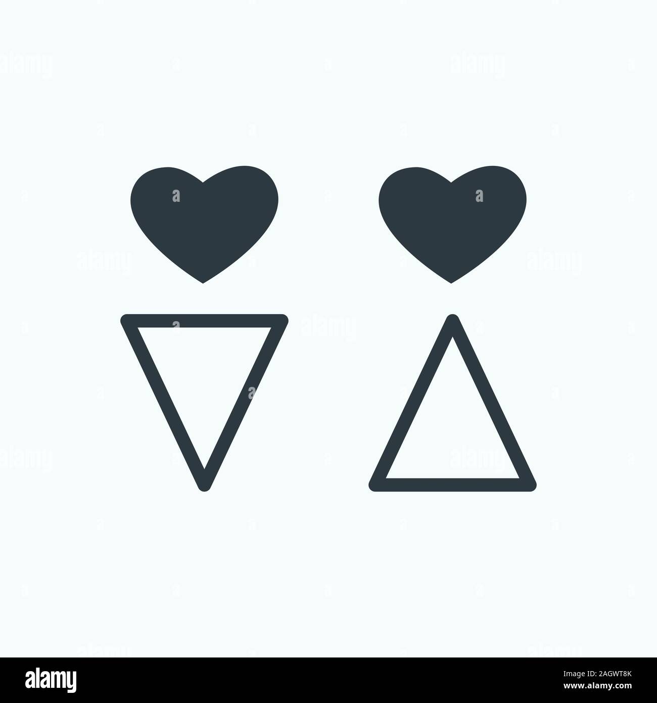 Abstrakte Männlichen und Weiblichen Symbol mit Dreieck Körper Stock Vektor