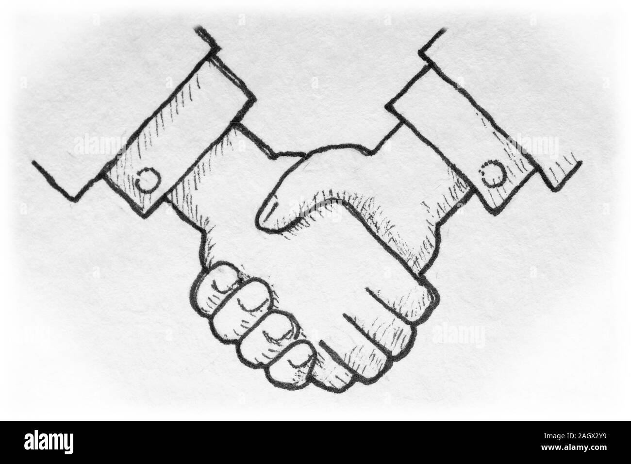 Lackiert Abbildung: Handshake Stockfoto