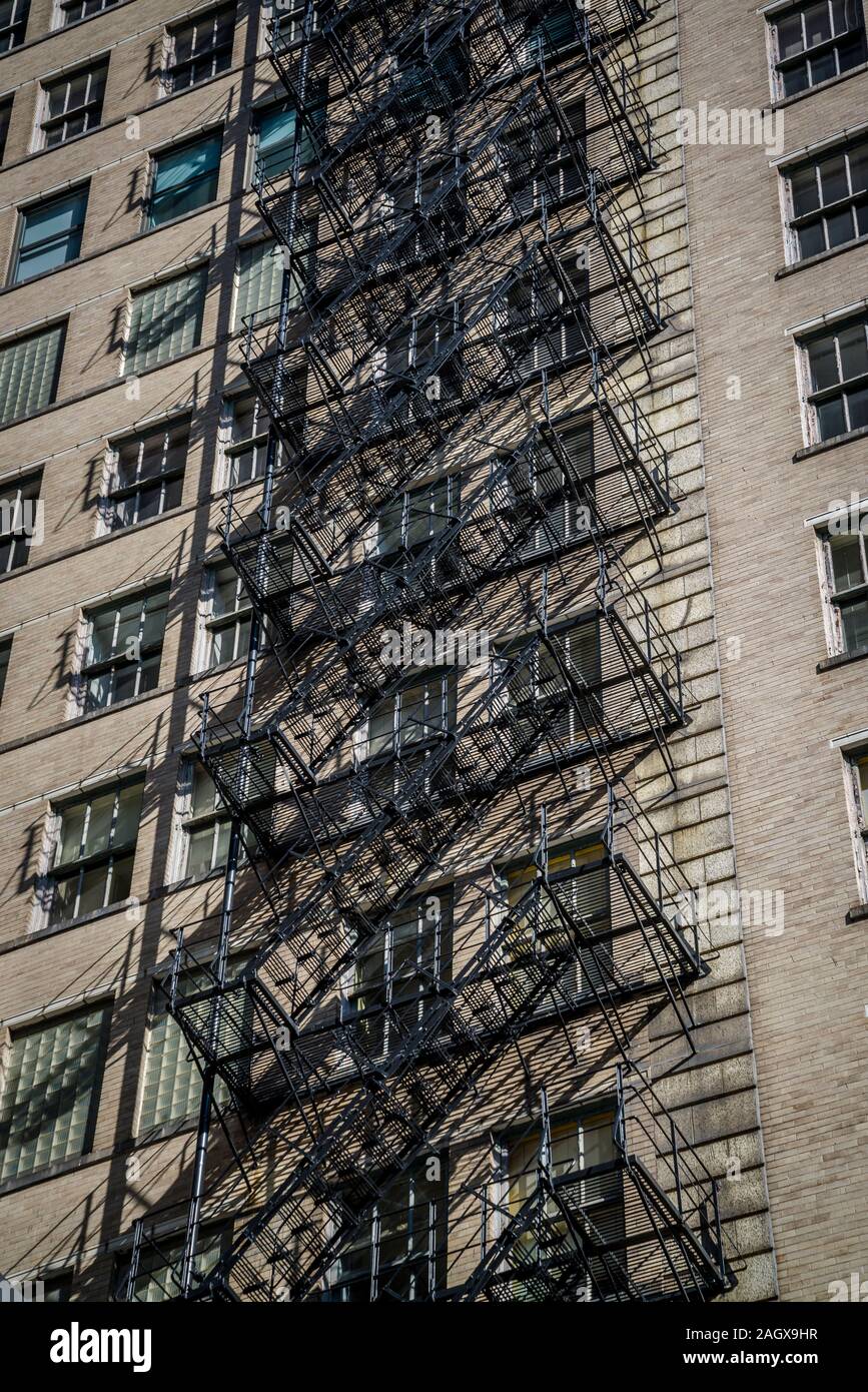 Notausgang Treppen auf Downtown Loop Building, Chicago, Illinois, USA Stockfoto