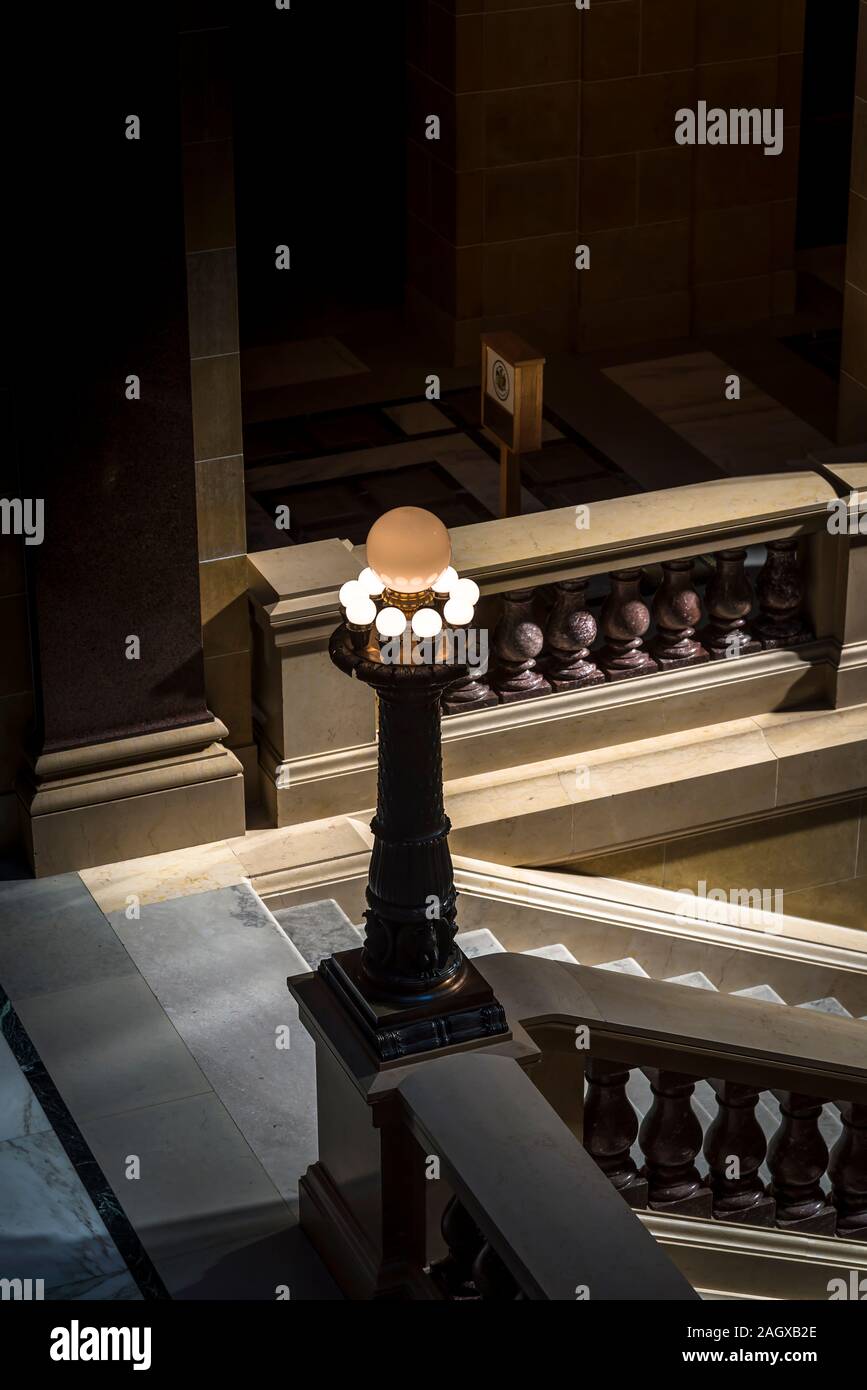 Wisconsin State Capitol, ein Beaux-Arts Gebäude im Jahr 1917 abgeschlossen, Madison, Wisconsin, USA Stockfoto