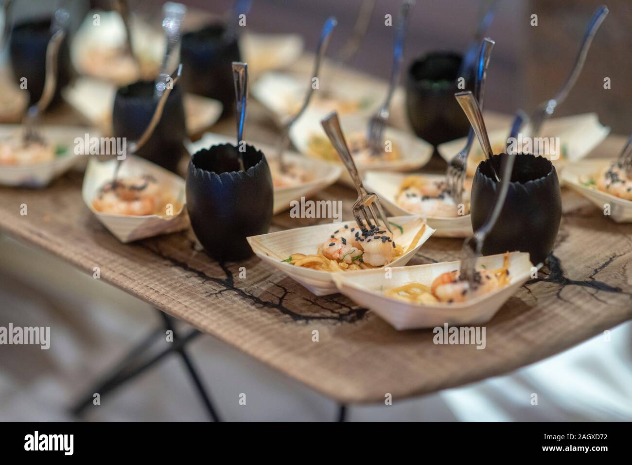 Wunderschön angerichtet Vorspeisen Stockfoto