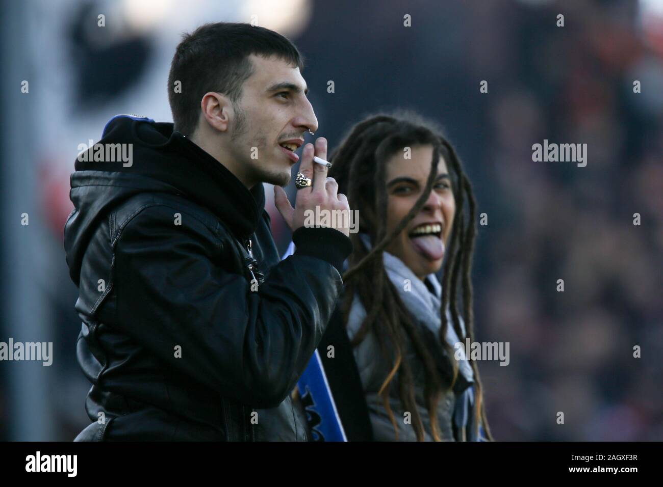 Bergamo, Italien. 22 Dez, 2019. Fans atalantaduring Atalanta gegen Mailand, italienische Fußball Serie A Männer Meisterschaft in Bergamo, Italien, 22. Dezember 2019 - LPS/Francesco Scaccianoce Credit: Francesco Scaccianoce/LPS/ZUMA Draht/Alamy leben Nachrichten Stockfoto