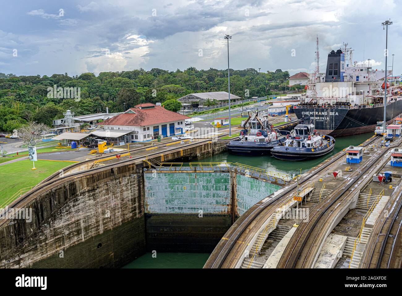 Eingabe der Panama Kanal Stockfoto