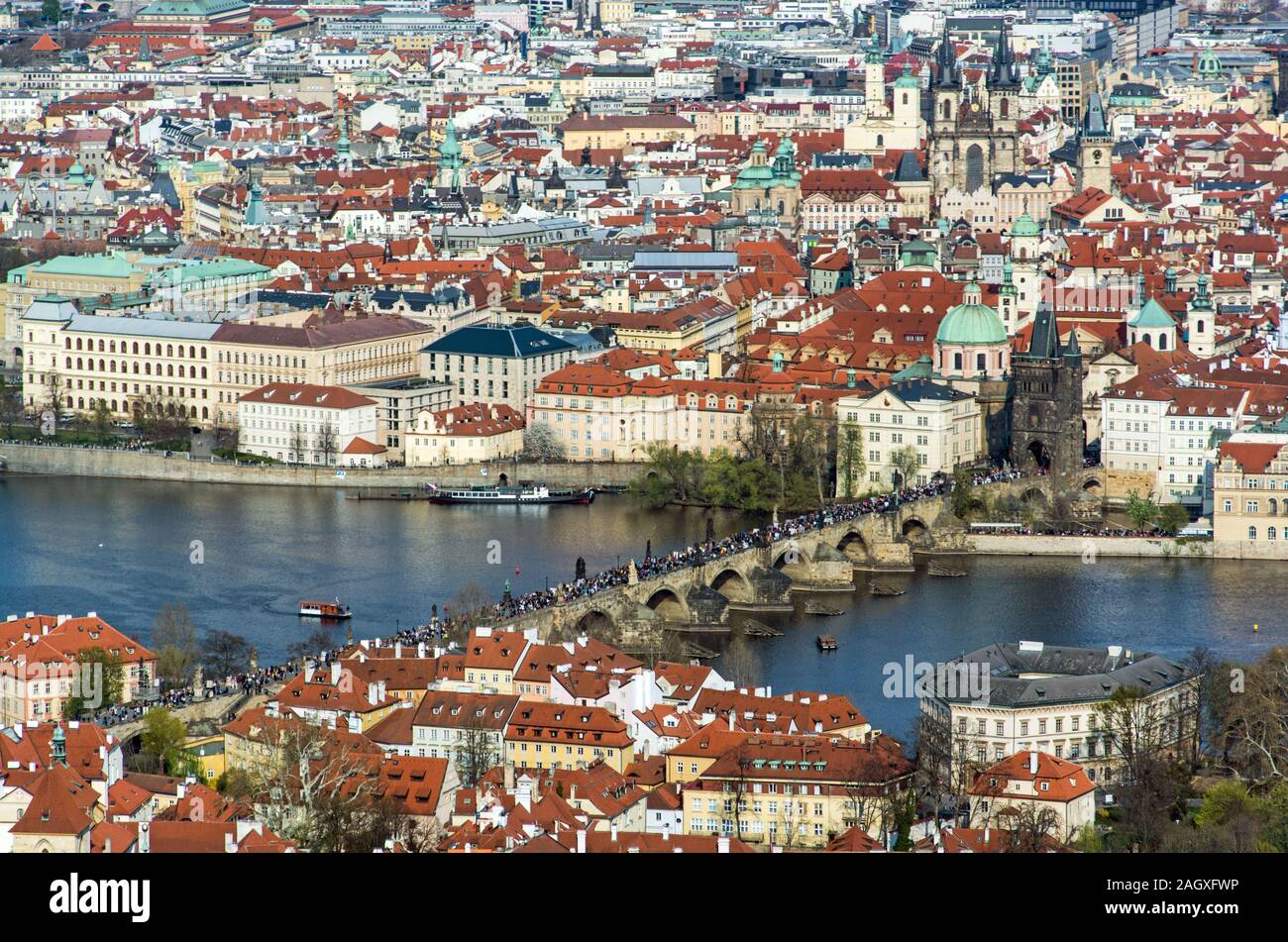 Prag ist die Hauptstadt der Tschechischen Republik und balatonfüred an der Moldau. Die Tadt der Hundert Tuerme" ist bekannt für den Altstaedter Ring mit Bu Stockfoto