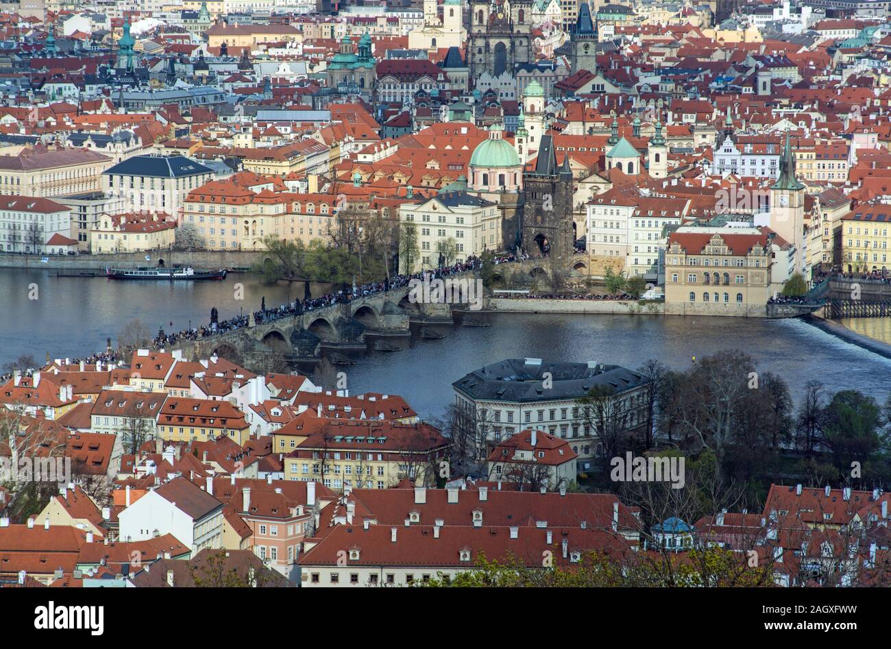 Prag ist die Hauptstadt der Tschechischen Republik und balatonfüred an der Moldau. Die Tadt der Hundert Tuerme" ist bekannt für den Altstaedter Ring mit Bu Stockfoto