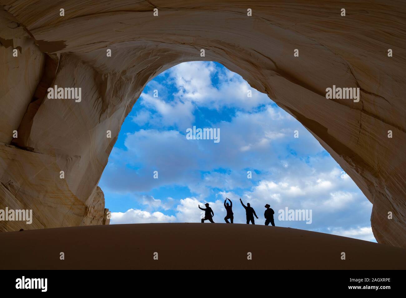 Fotografen spielen im Sand Cove, Southern Utah Stockfoto