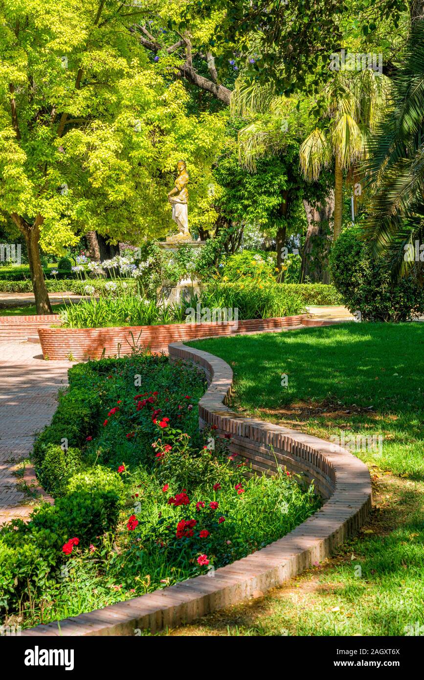 Der Parque de María Luisa (María Luisa Park), berühmten öffentlichen Park in Sevilla, Andalusien, Spanien. Stockfoto