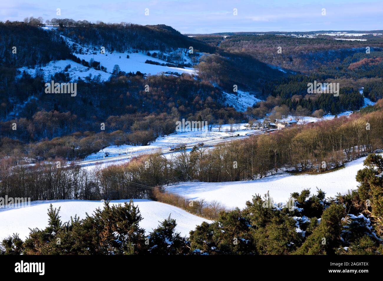 Newtondale an einem Winter 2010, North York Moors, North Yorkshire, Großbritannien Stockfoto