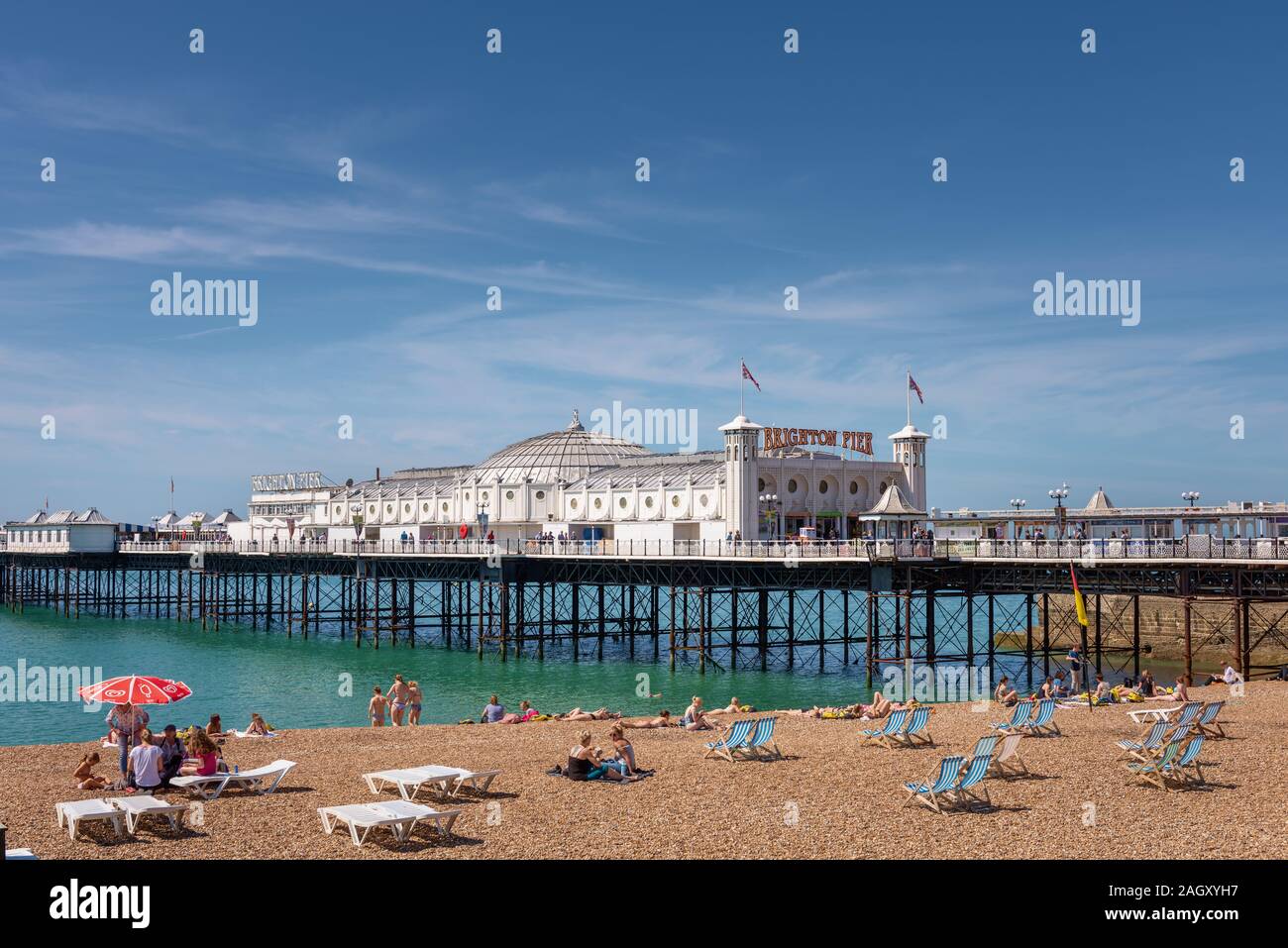 Palace Pier in Brighton, Großbritannien Stockfoto